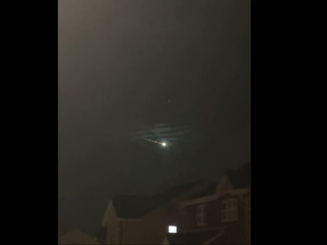 <p>Videos from the public show a streak of light travelling through the sky for about 10 seconds</p>
