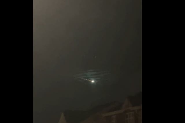 <p>Videos from the public show a streak of light travelling through the sky for about 10 seconds</p>