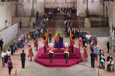 Thousands queue through night to pay their respects at Queen’s lying in state