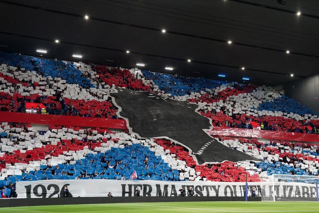 Ibrox paid tribute to the Queen before Rangers’ defeat by Napoli (Andrew Milligan/PA)