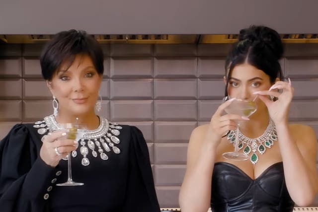 <p>Kris and Kylie Jenner in a still from the new clip</p>