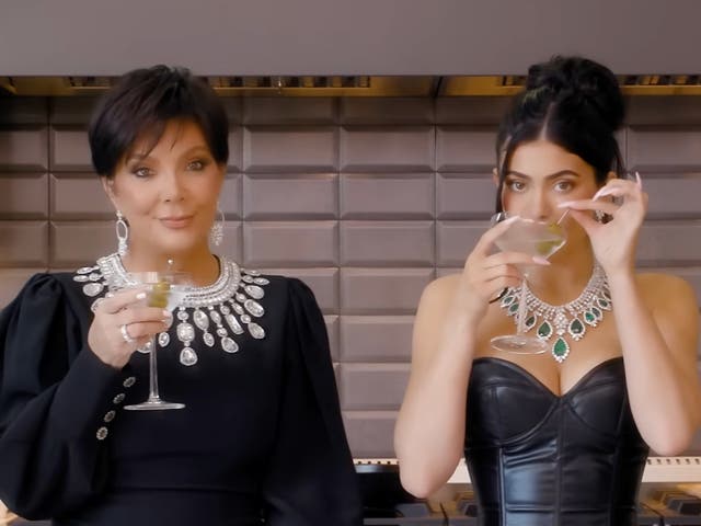 <p>Kris and Kylie Jenner in a still from the new clip</p>