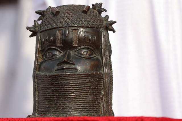 <p>The bronze Oba head was returned to Nigerian authorities last October </p>
