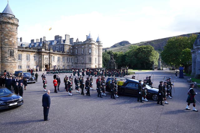 The Queen’s coffin was taken from Balmoral to the Palace of Holyroodhouse in the days following her death (Peter Byrne/PA)