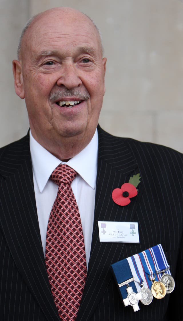 Tony Gledhill was awarded the George Cross (Chris Radburn/PA)