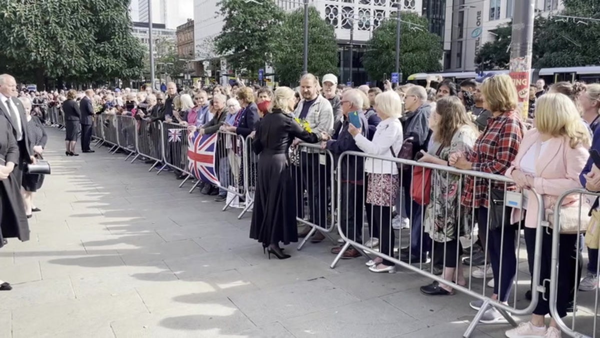 Earl and Countess of Wessex greet mourners in Manchester