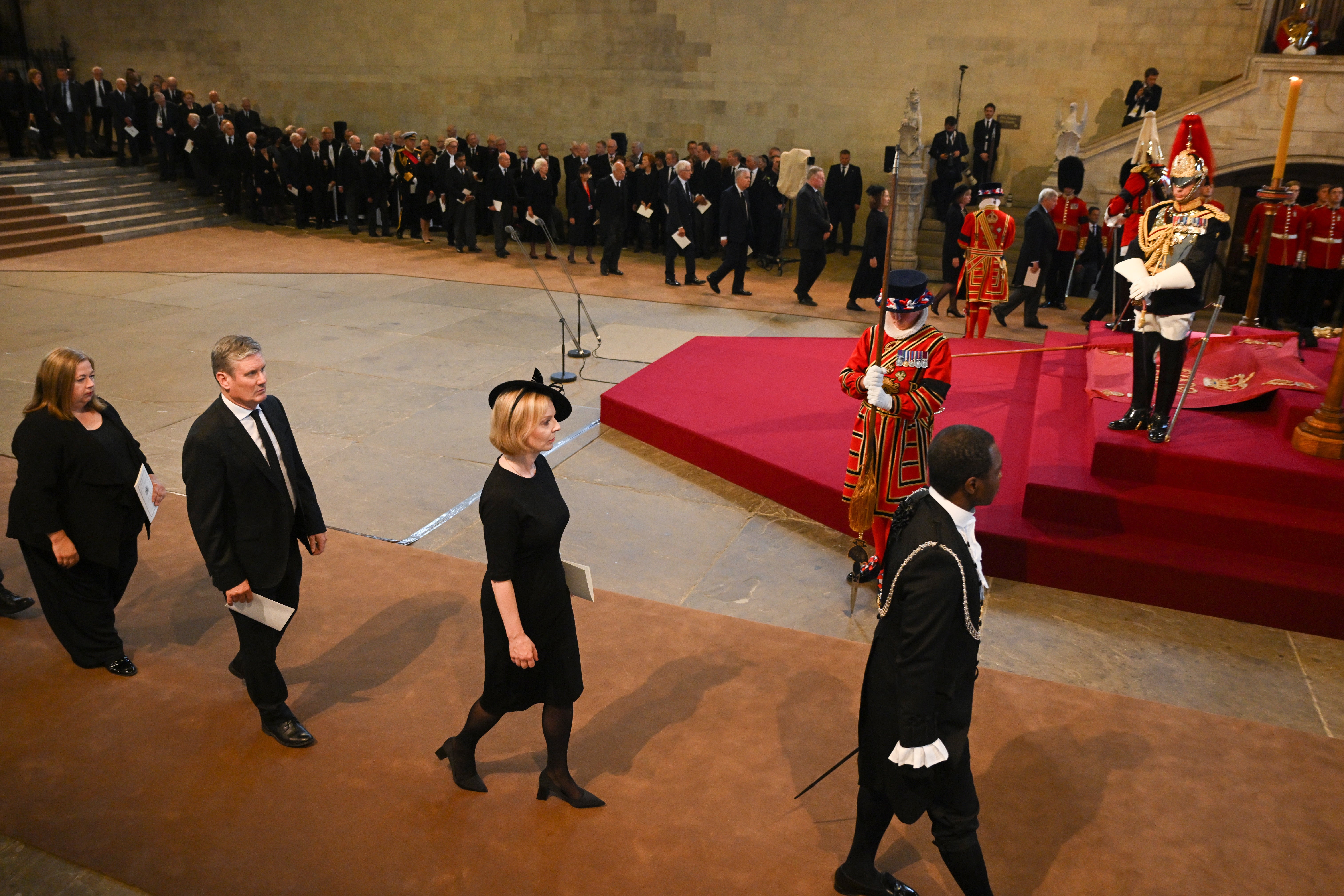 Prime Minister Liz Truss in Westminster Hall, where the Queen is lying in state (David Ramos/PA)