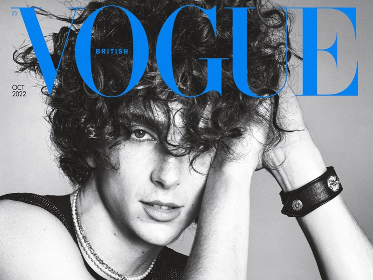 Timothée Chalamet on the cover of Vogue+.