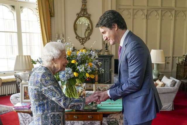 The Queen received Justin Trudeau during an audience at Windsor Castle earlier this year (Steve Parsons/PA)