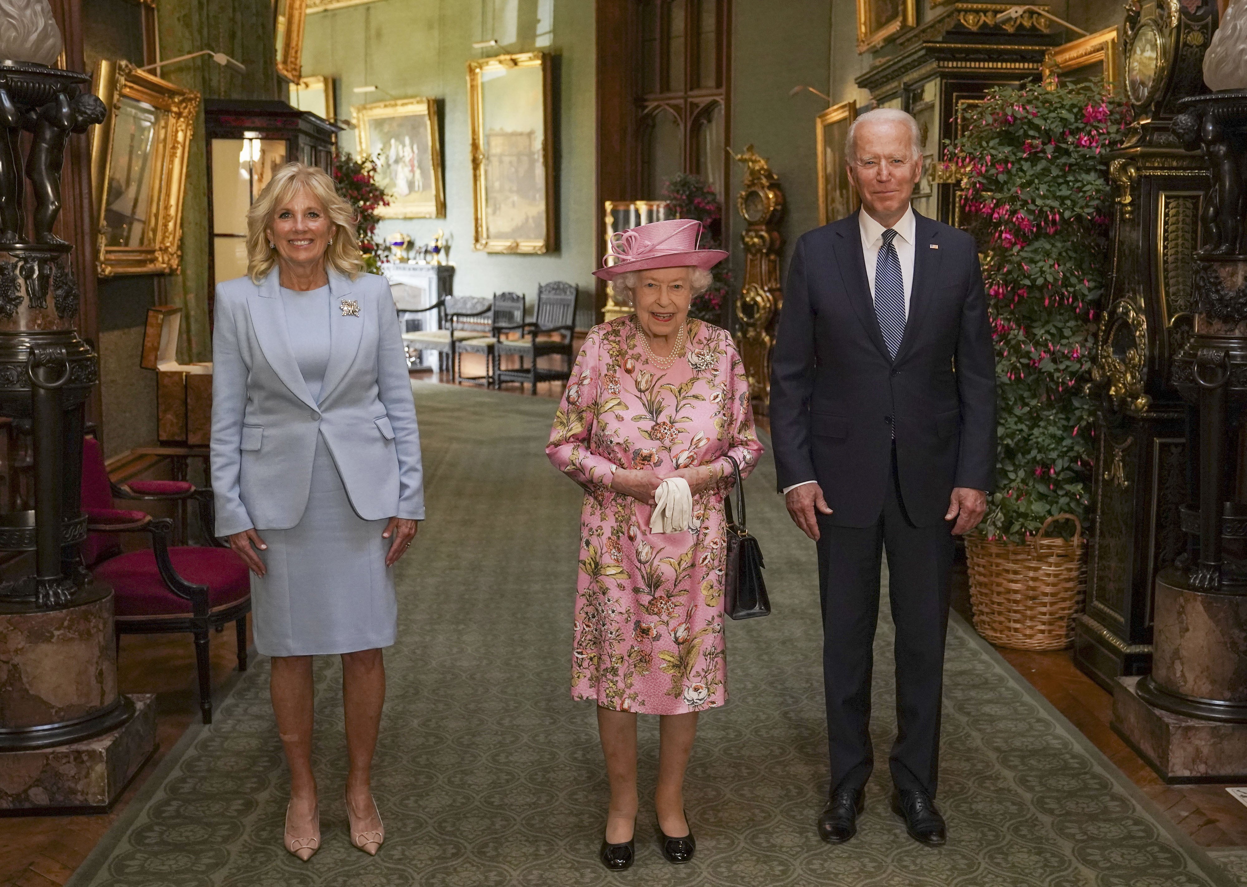 The Queen with US president Joe Biden and First Lady Jill Biden during their visit to Windsor Castle (Steve Parsons/PA)
