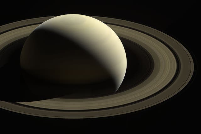 Saturn’s rings weigh about 33 million trillion pounds and are made almost entirely of ice (NASA/JPL-Caltech/Space Science/PA)