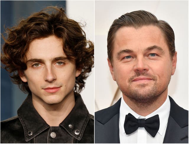 Timothée Chalamet (izquierda) y Leonardo DiCaprio