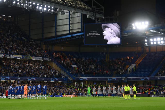 <p>Chelsea held a minute’s silence ahead of their Champions League match on Wednesday – but they will not be in action this weekend  </p>