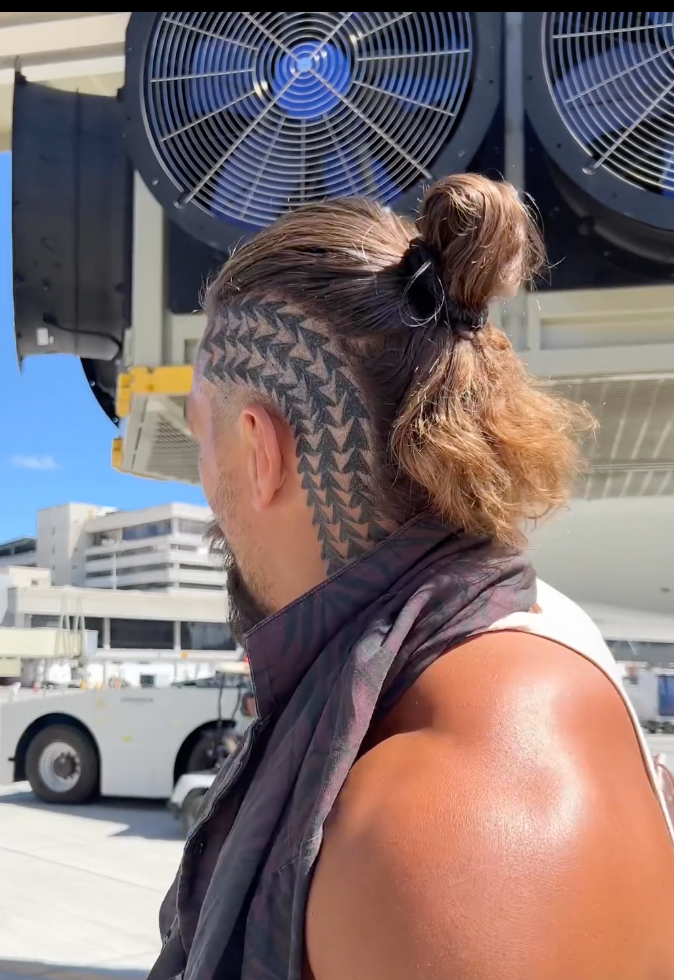 Jason Momoa shows off Hawaiian tribal tattoo on side of his head Chief of  war coming baby  Daily Mail Online