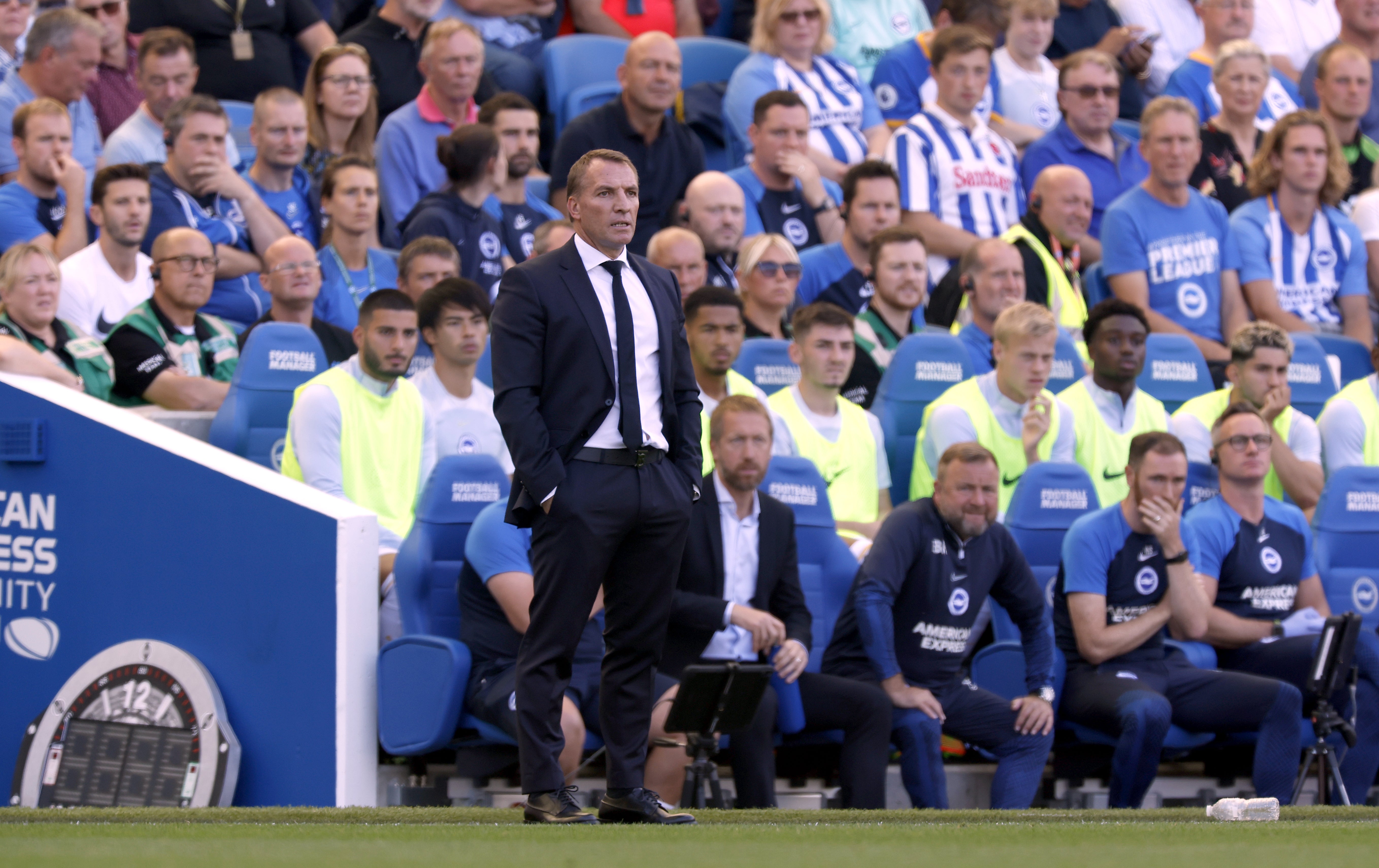 Leicester manager Brendan Rodgers is under pressure (Steven Paston/PA)