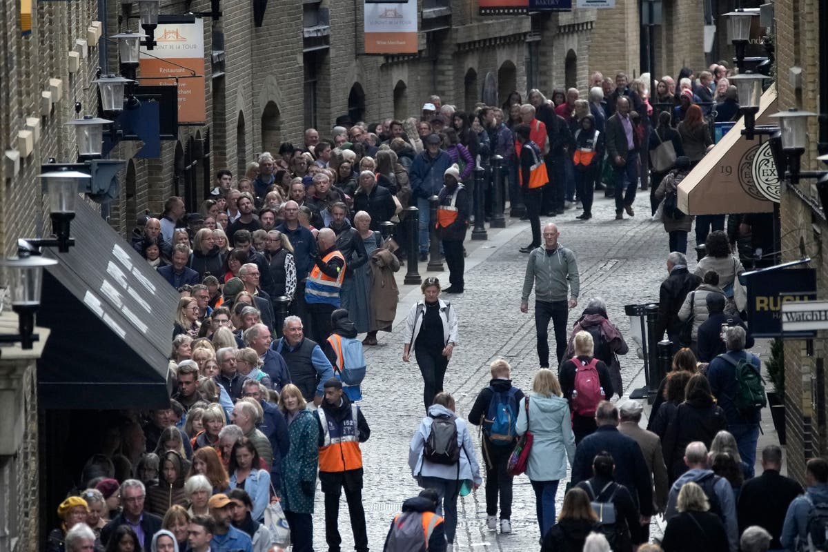 Queue to see Queen&rsquo;s coffin resumes after pause due to capacity