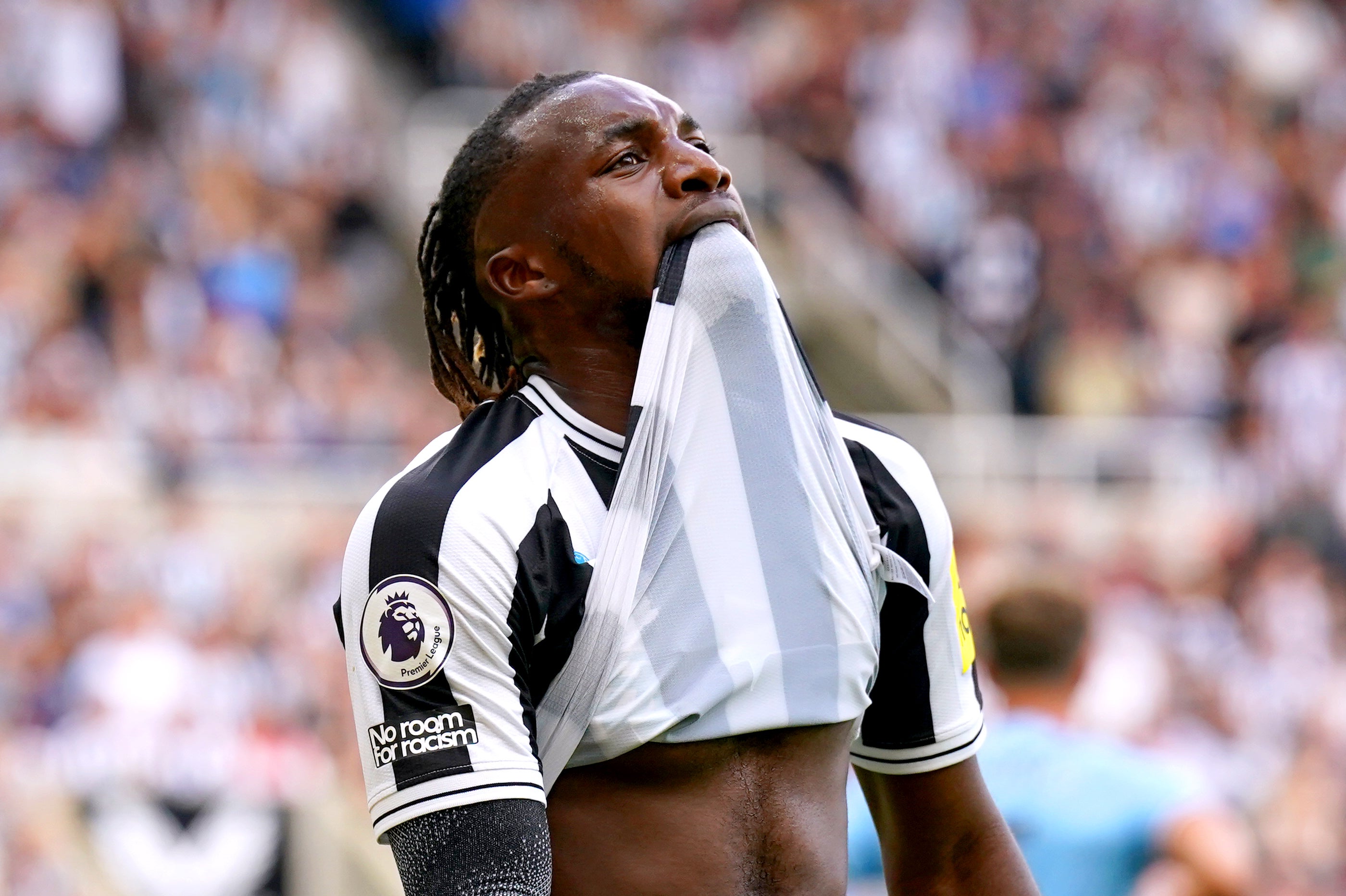Allan Saint-Maximin remains an injury doubt for Newcastle ahead of Saturday’s game against Bournemouth (Owen Humphreys/PA)
