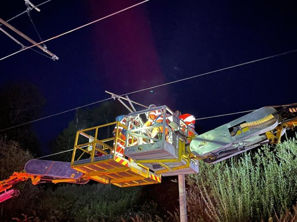 Rail services connecting parts of Norfolk, Suffolk and Essex with London are severely disrupted due to damaged overhead electric wires (Network Rail)