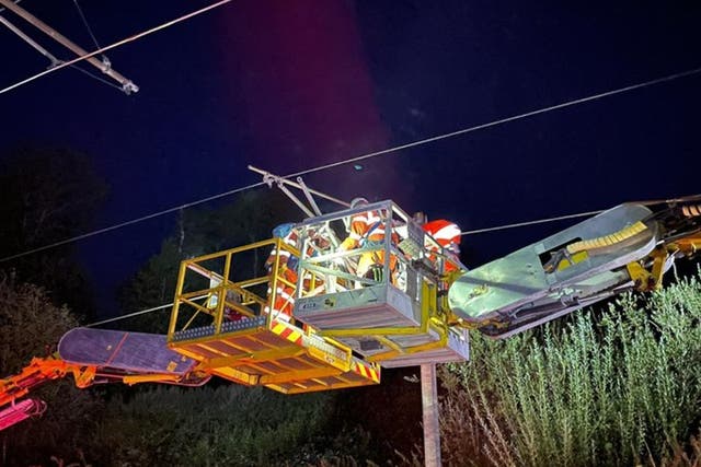 Rail services connecting parts of Norfolk, Suffolk and Essex with London are severely disrupted due to damaged overhead electric wires (Network Rail)