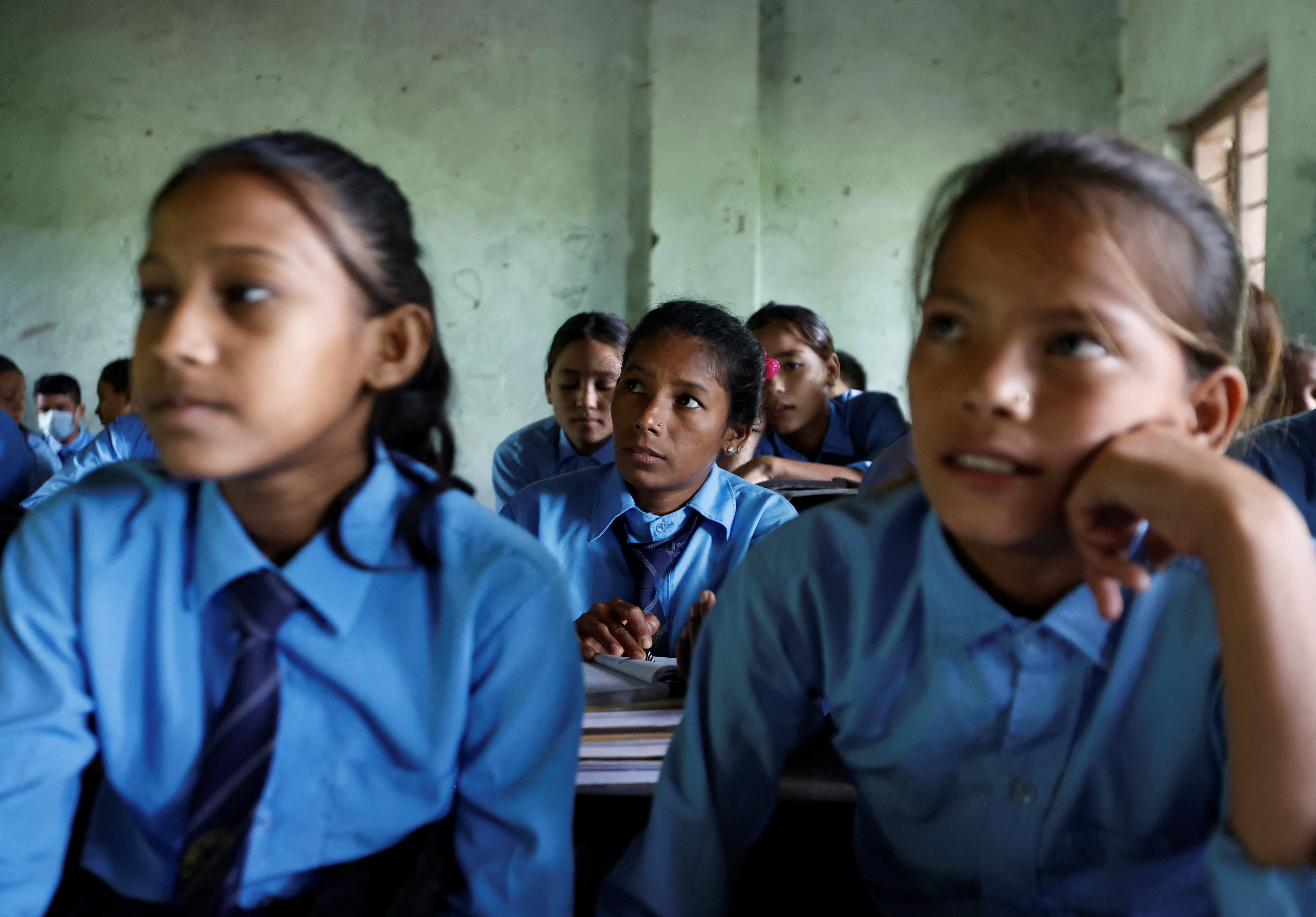 Parwati in the classroom at Jeevan Jyoti secondary school