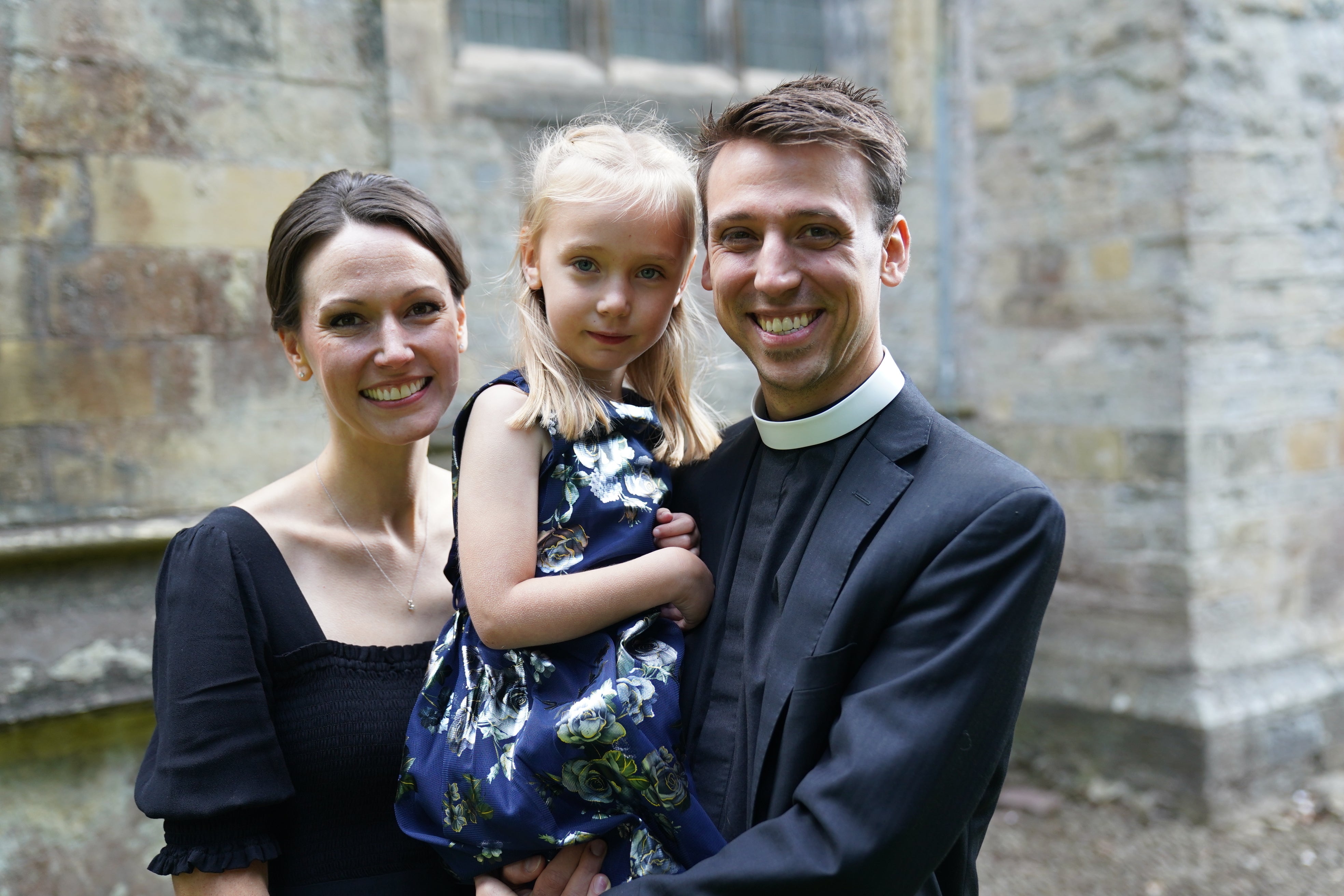 Keira Hillebert and her parents, Krisi and Jordan (Jacob King/PA) Wire