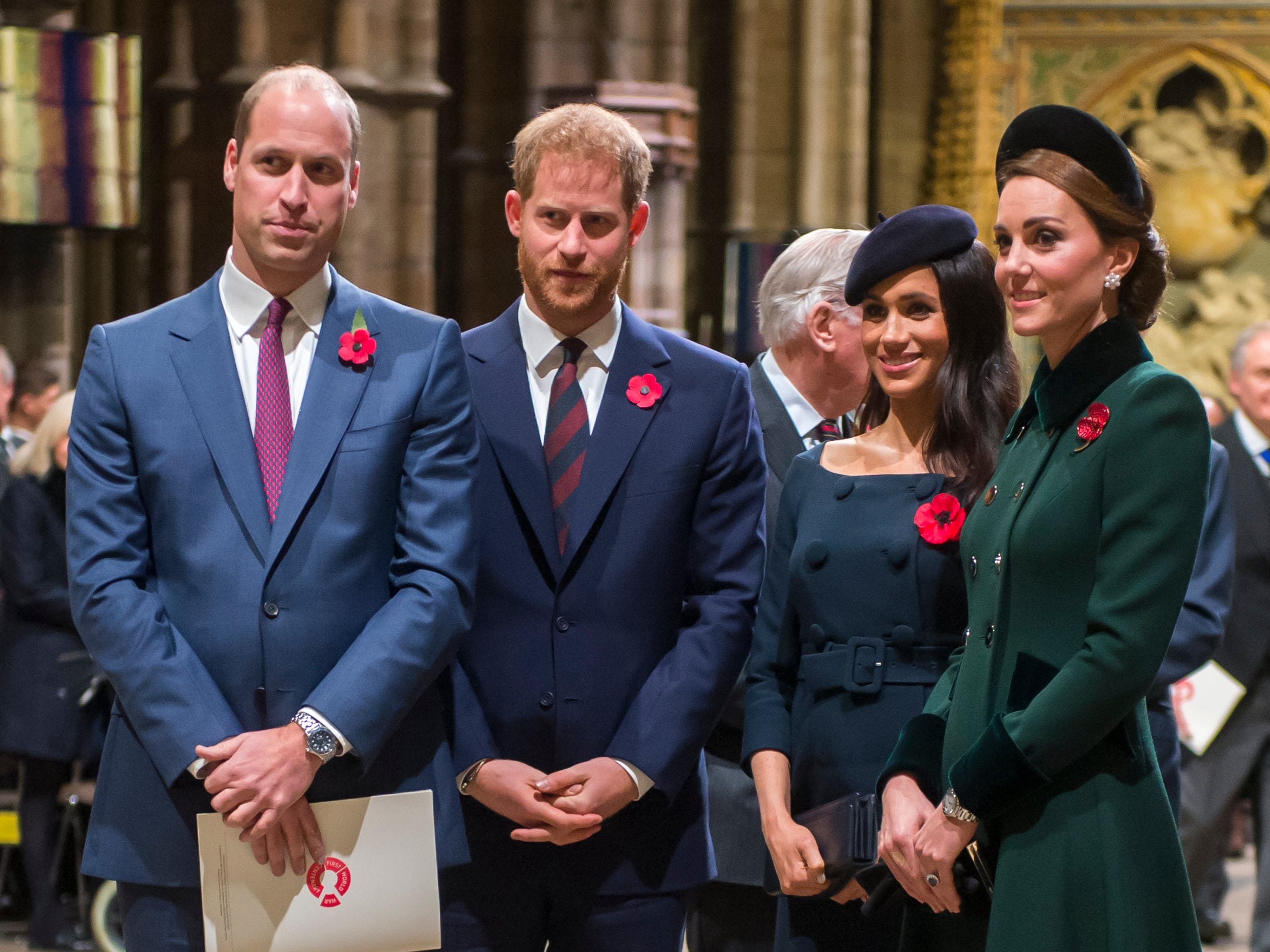 William, Harry, Meghan Markle and Kate Middleton in November 2018