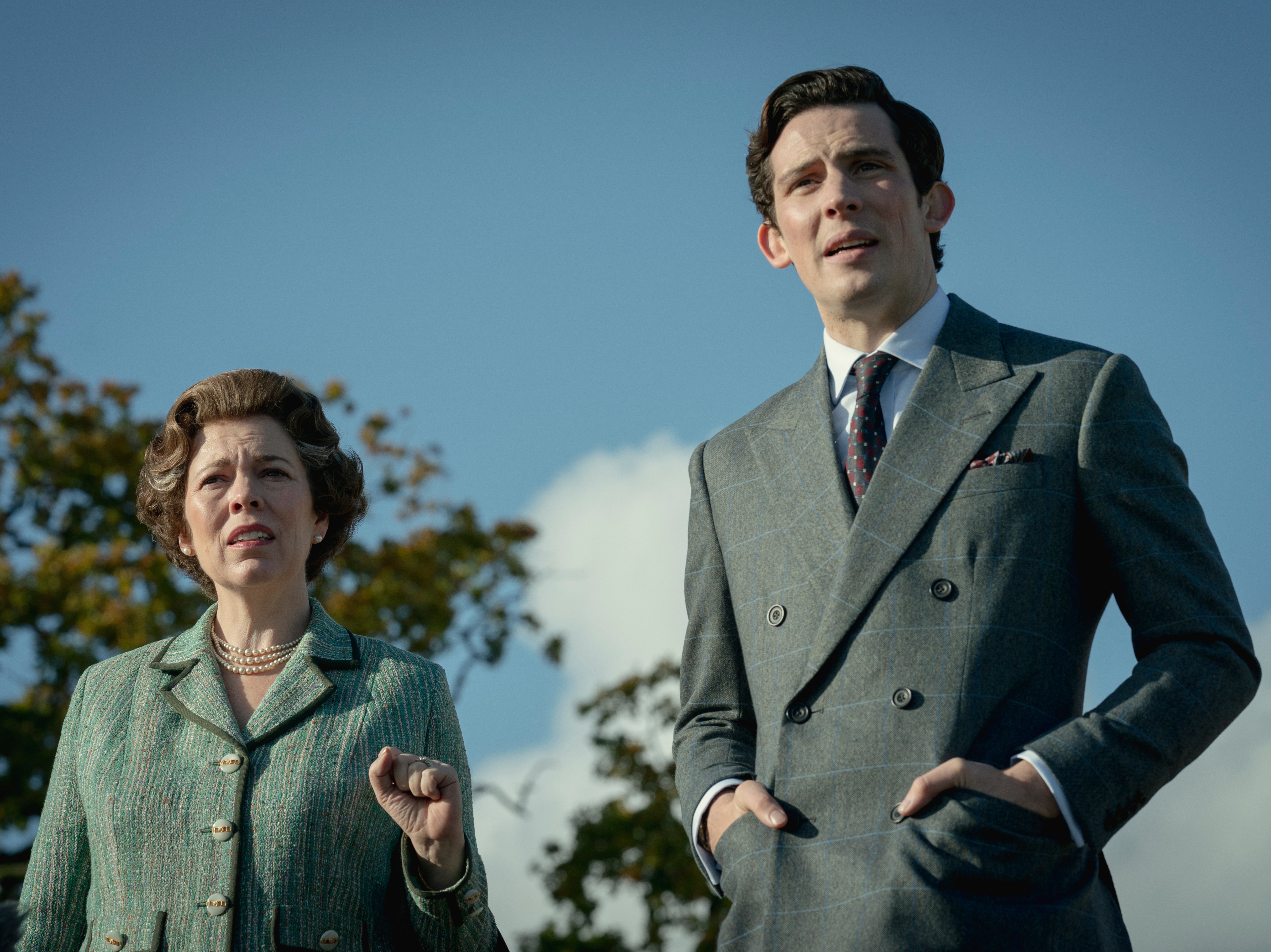 Olivia Colman as Queen Elizabeth II and Josh O’Connor as Prince Charles in ‘The Crown'