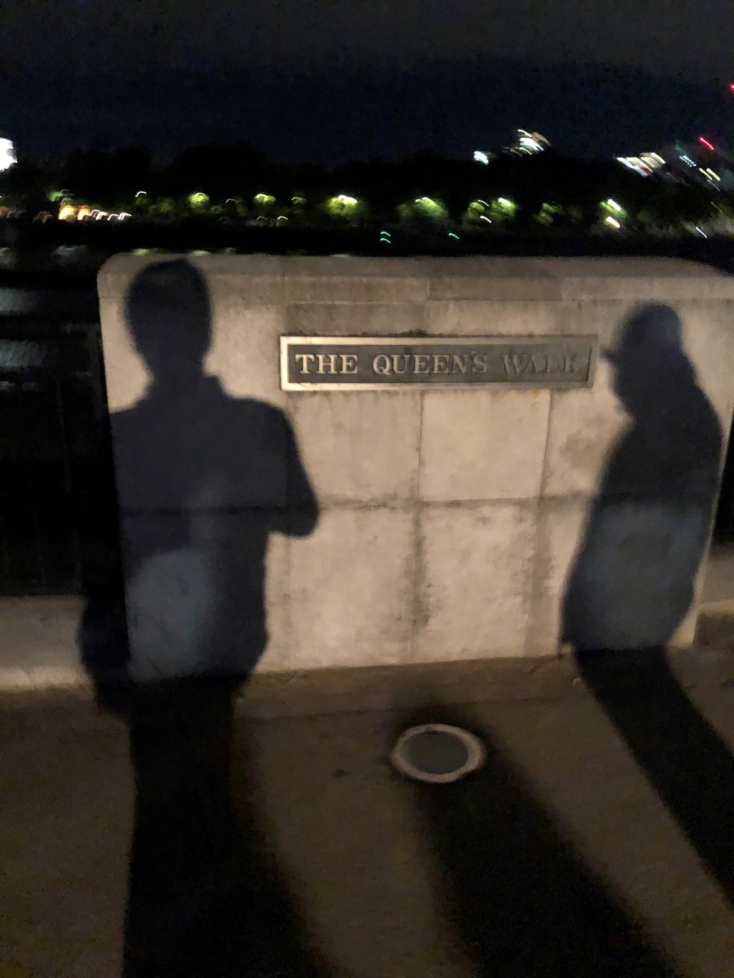 Silhouetted figures on The Queen’s Walk (Damon Smith/PA)