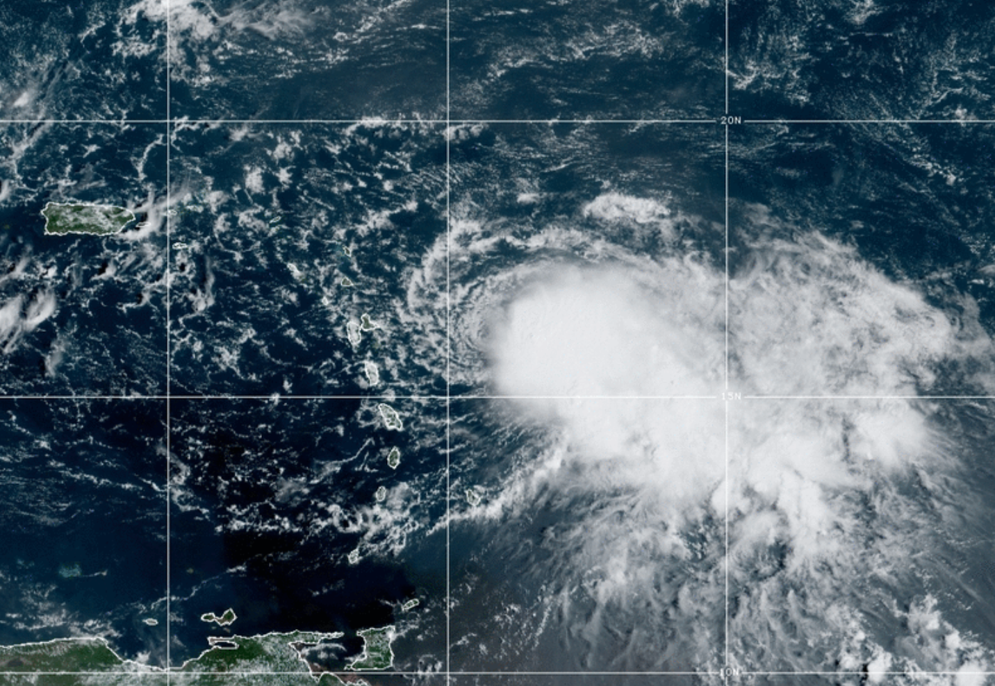 <p>Tropical Storm Fiona on Friday, as it neared Puerto Rico</p>
