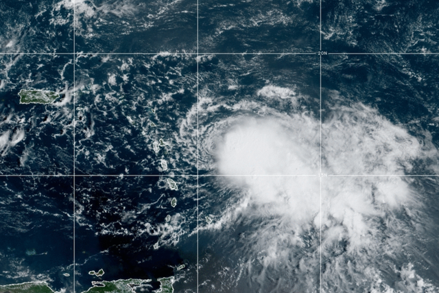 <p>Tropical Storm Fiona on Friday, as it neared Puerto Rico</p>