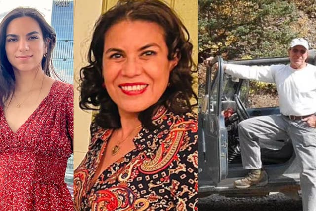 <p>Diana Robles, 28, Ofelia Figueroa-Perez, 60, and Don Fehn, 72. All three died after a Jeep they were in slid off a cliff in the San Juan Mountains in Colorado. The women were related and both worked as nurses. They hired Mr Fehd to drive their Jeep on a sight-seeing tour</p>