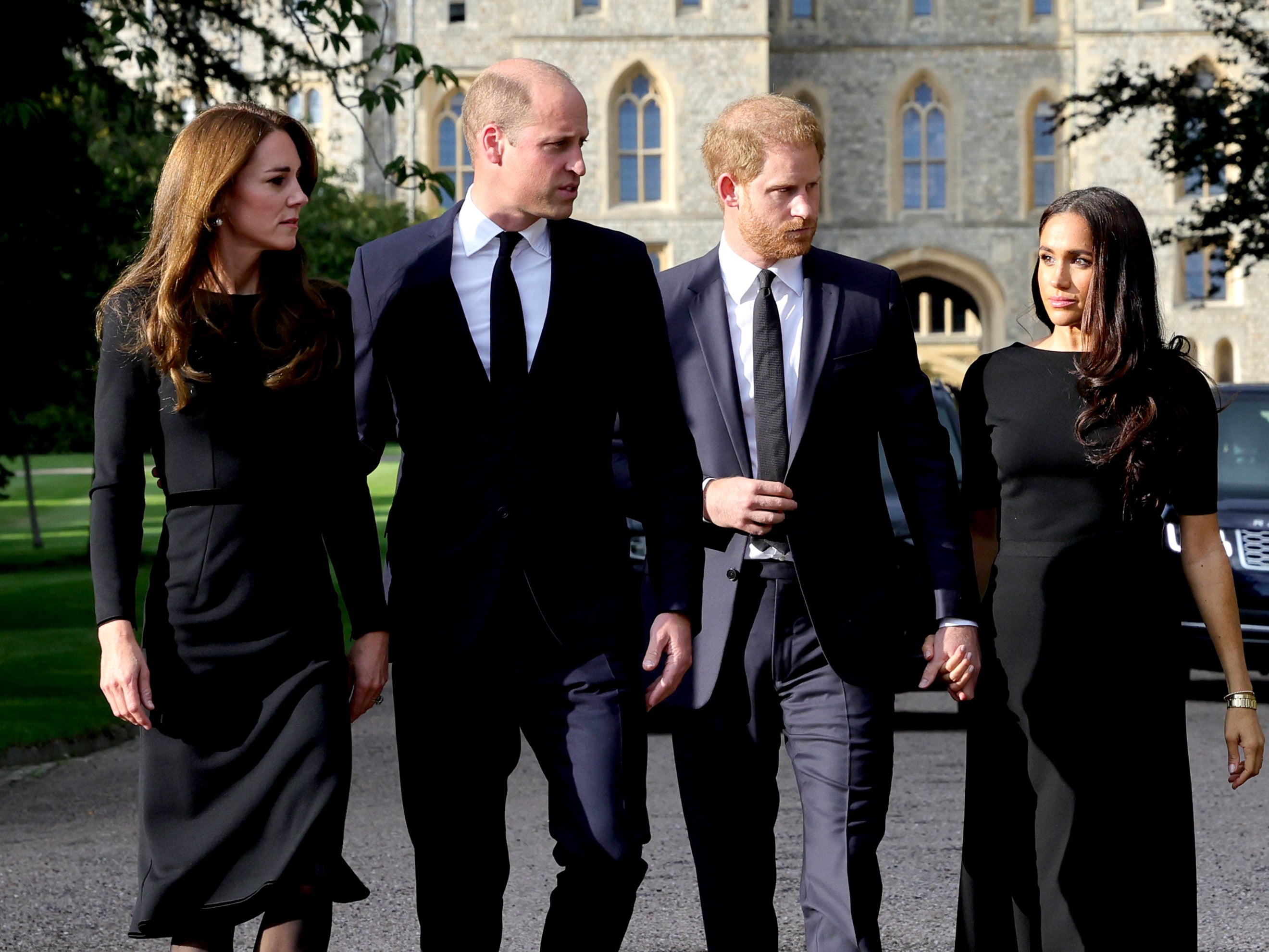 Catherine, Princess of Wales, Prince William, Prince of Wales, Prince Harry, Duke of Sussex, and Meghan, Duchess of Sussex