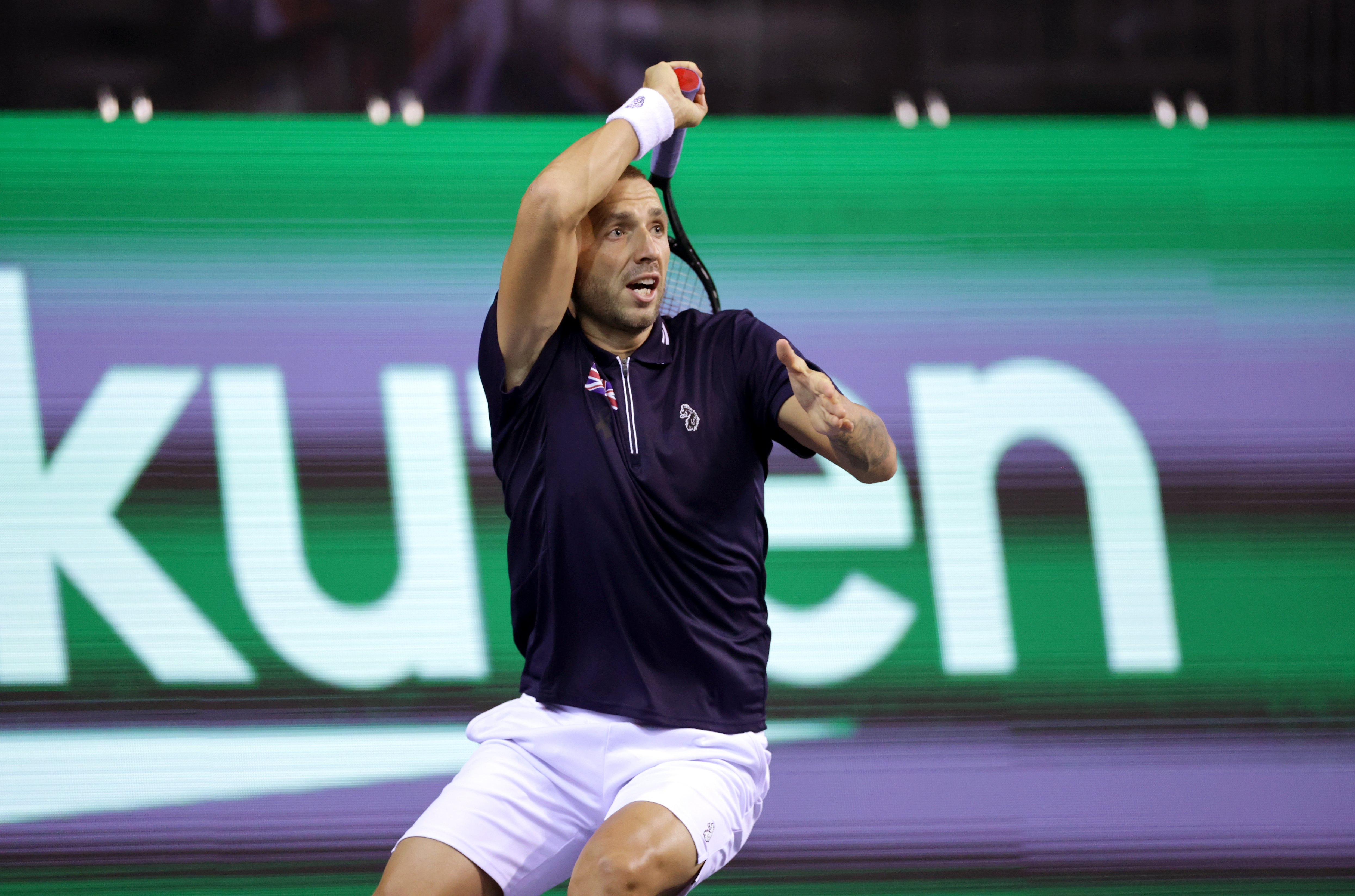 Dan Evans whips a forehand during his victory over Tallon Griekspoor (Steve Welsh/PA)