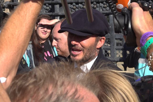 David Beckham was among those in the queue to see the Queen lying in stage (Elena Giuliano/PA)