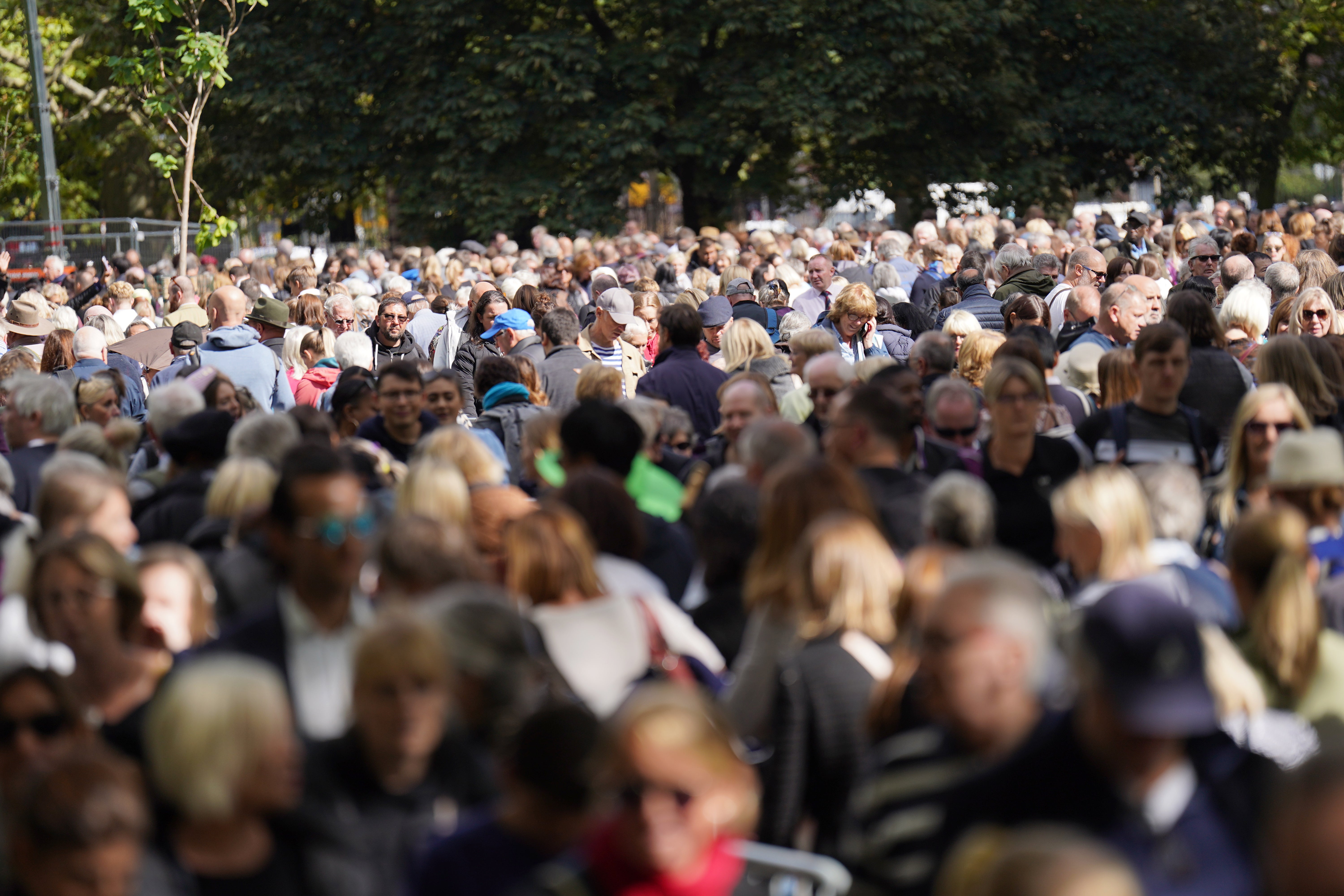 Members of the public in the queue at Southwark Park in London, as they wait to view Queen Elizabeth II lying in state ahead of her funeral on Monday. Picture date: Friday September 16, 2022.