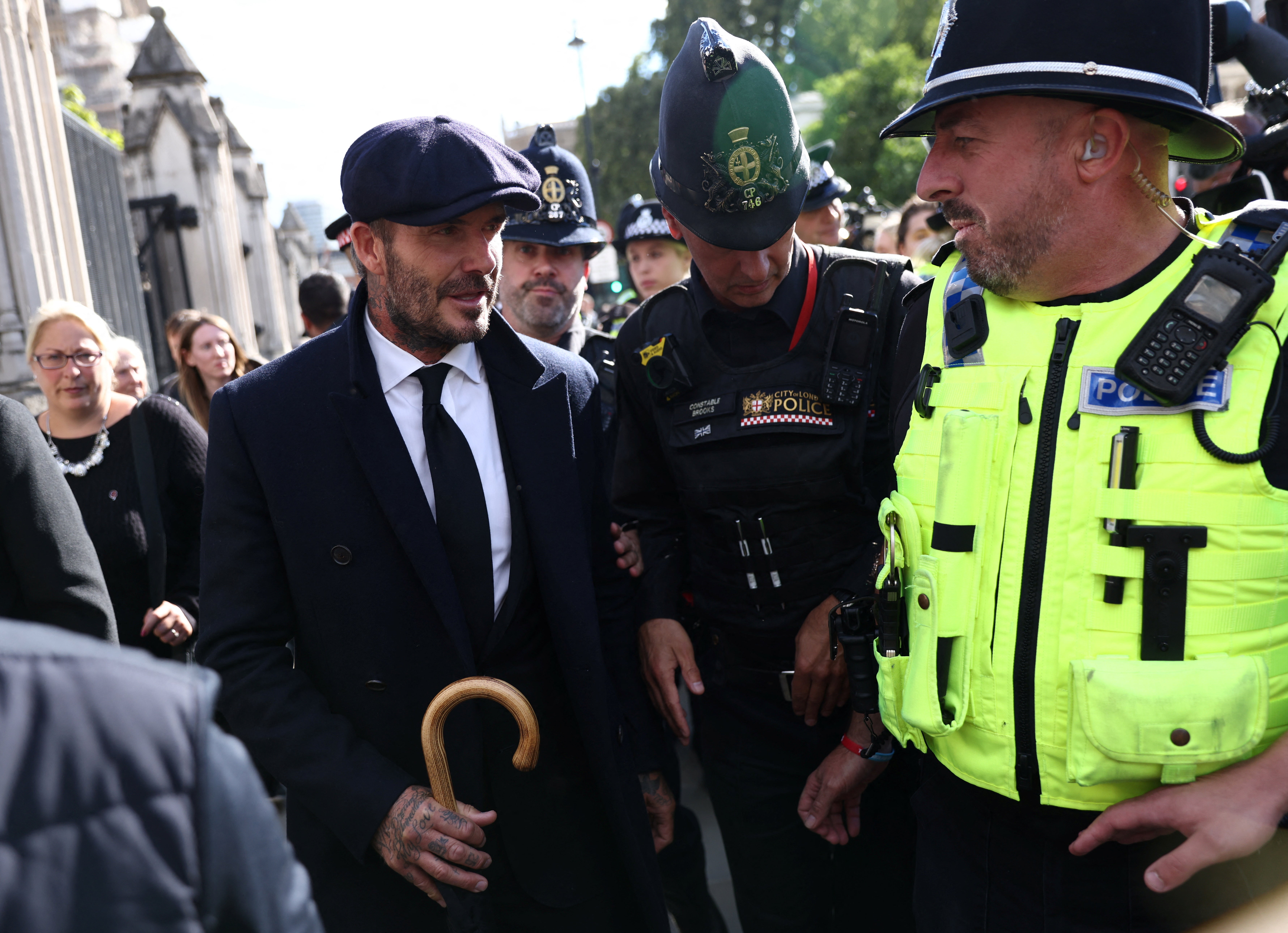 David Beckham after paying his respects to the Queen’s coffin on Friday