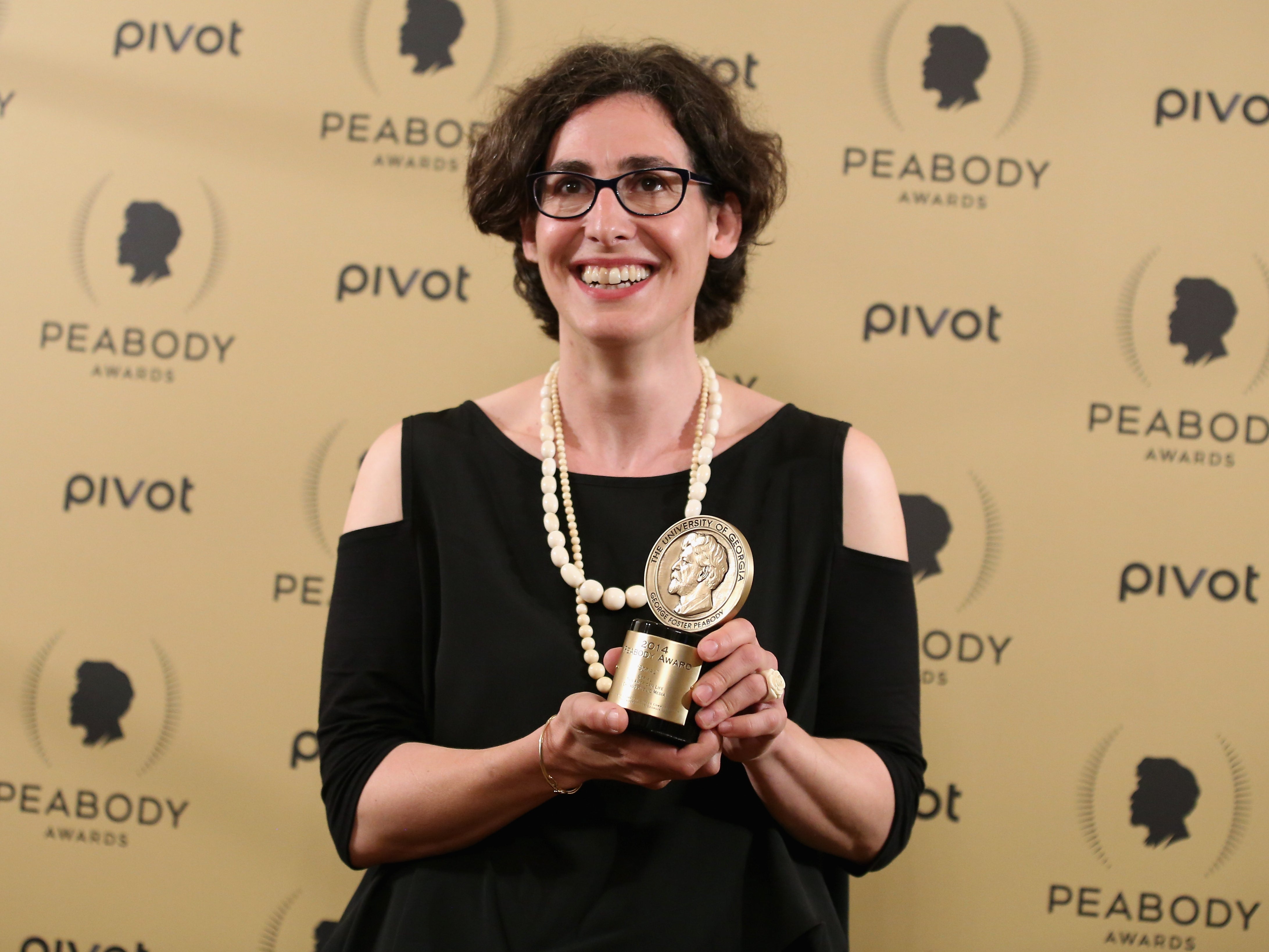 Sarah Koenig poses with her award at the 74th Annual Peabody Awards ceremony on 31 May 2015 in New York City