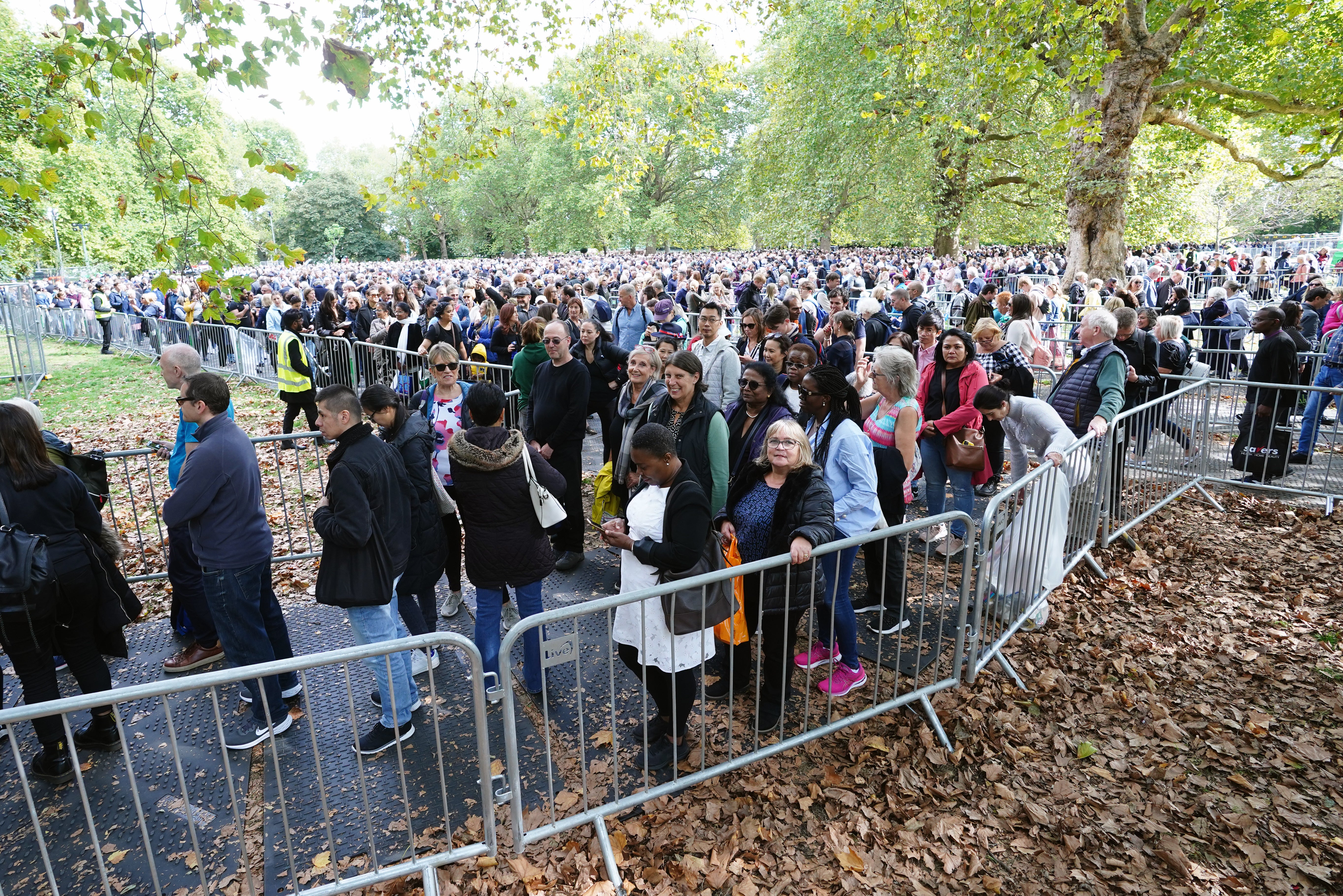 Members of the public in the queue at Southwark Park in London (Ian West/PA)