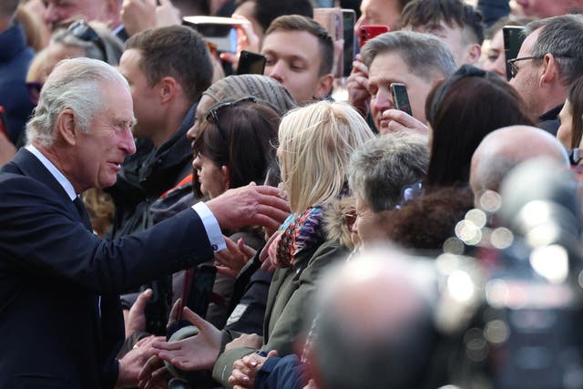 <p>The King and the Prince of Wales made a surprise visit to greet mourners in the queue for the Queen’s lying in state</p>