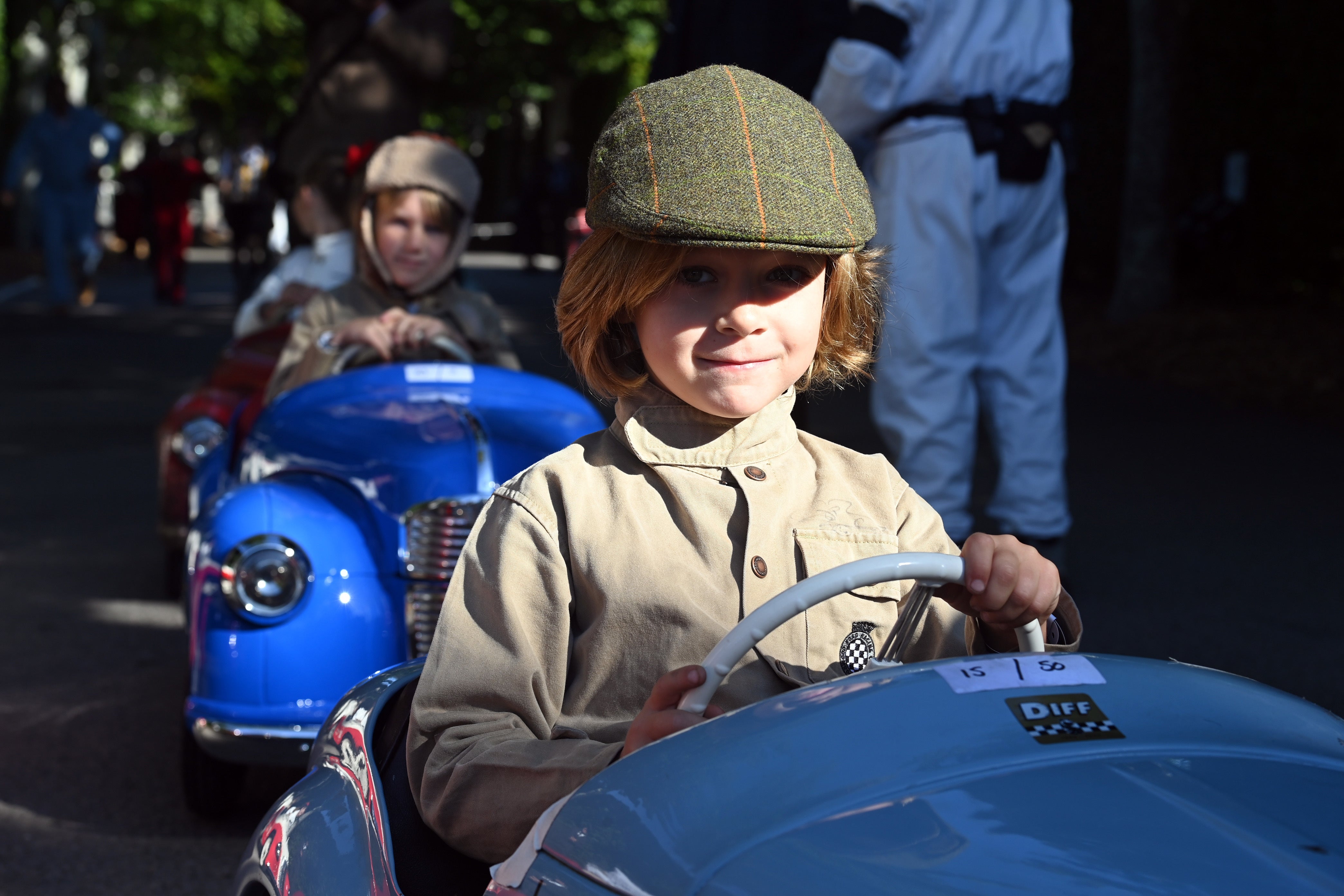 A young driver makes his way to the grid (John Nguyen/PA)