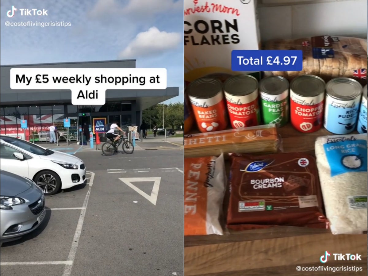 TikToker goes viral after sharing £5 weekly food shop at Aldi
