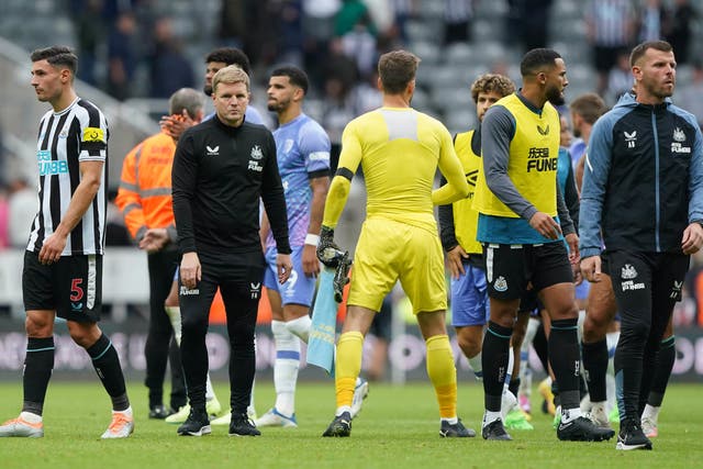 Eddie Howe was disappointed with Newcastle’s display (Owen Humphreys/PA)