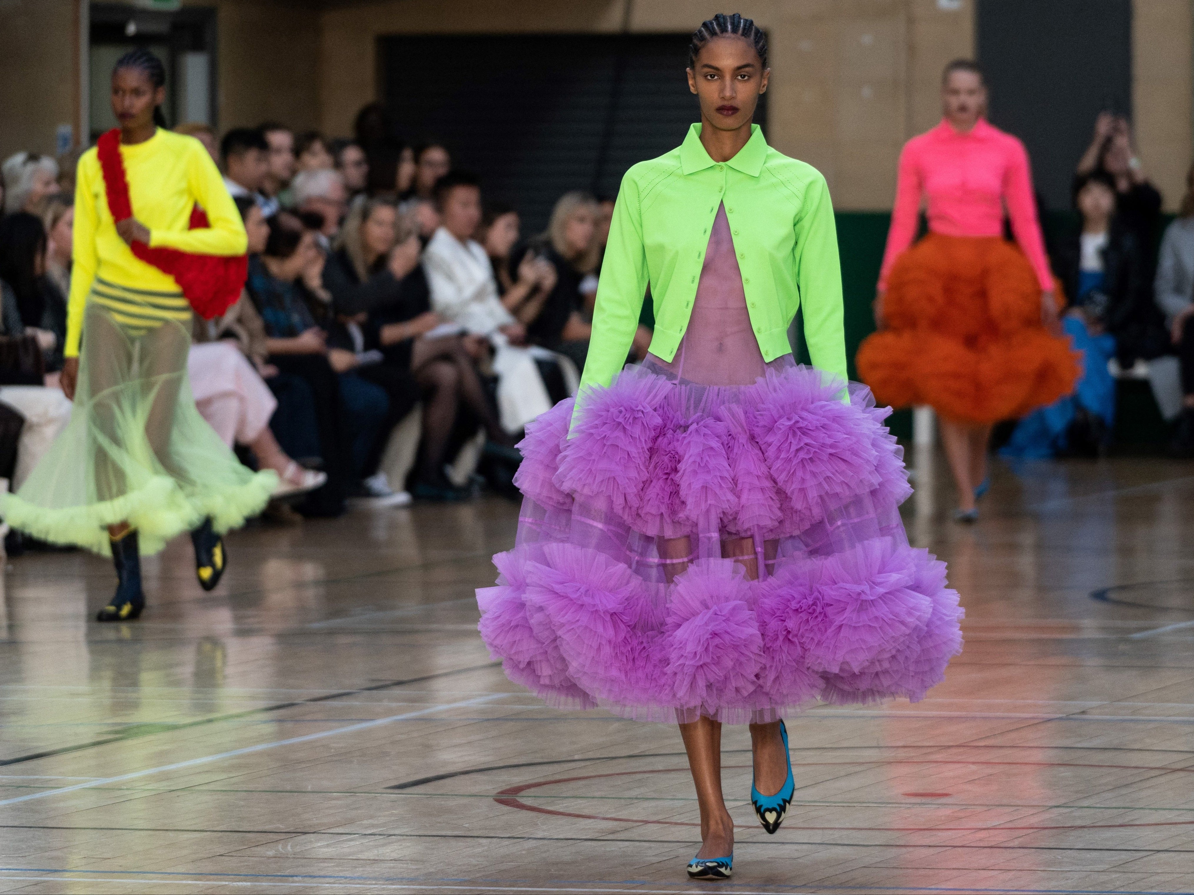 <p>Frock of the new: Molly Goddard’s SS23 catwalk show at London Fashion Week</p>