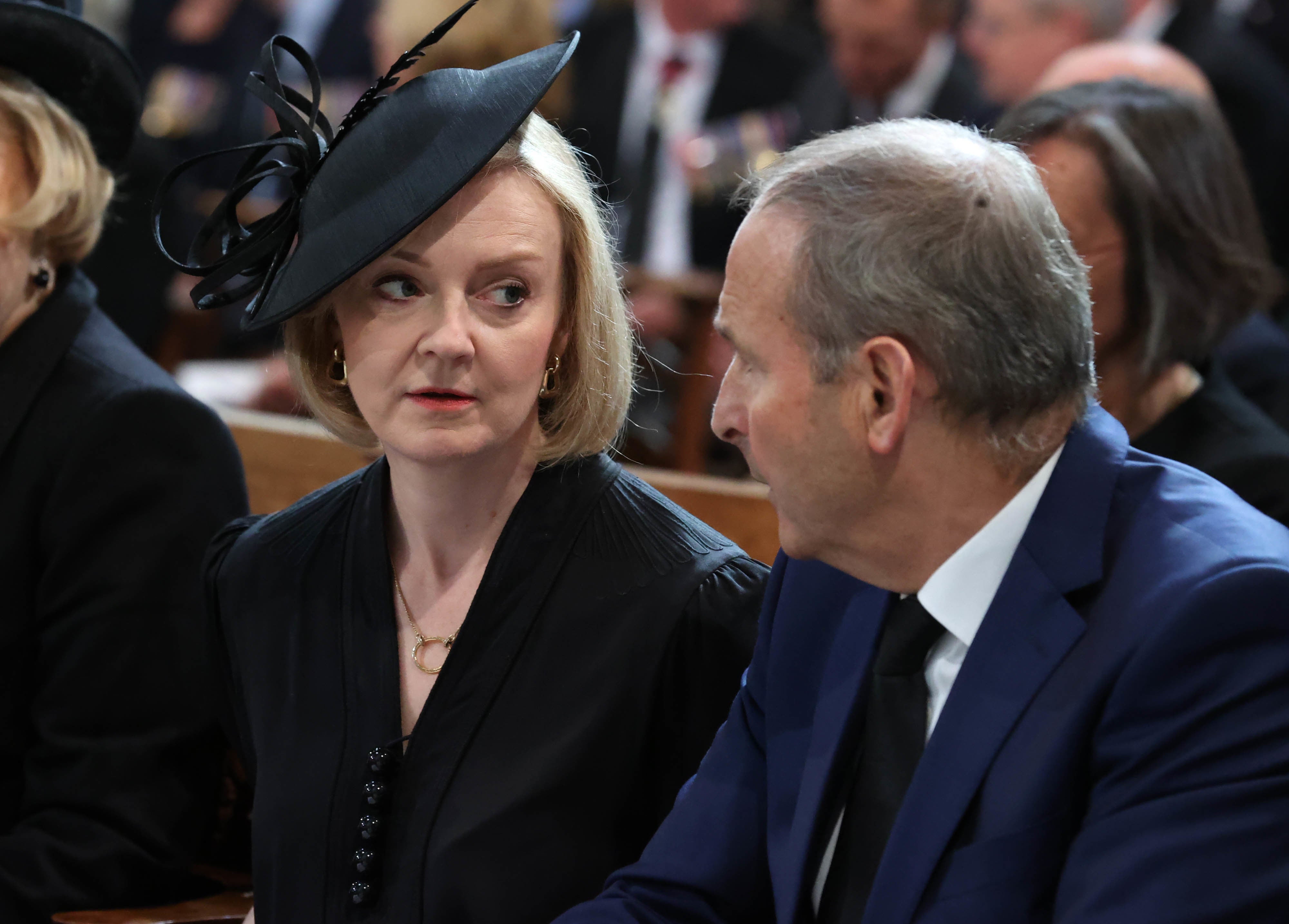 Prime Minister Liz Truss and Taoiseach Micheal Martin attend a Service of Reflection for Queen Elizabeth II at St Anne’s Cathedral in Belfast (Liam McBurney/PA)