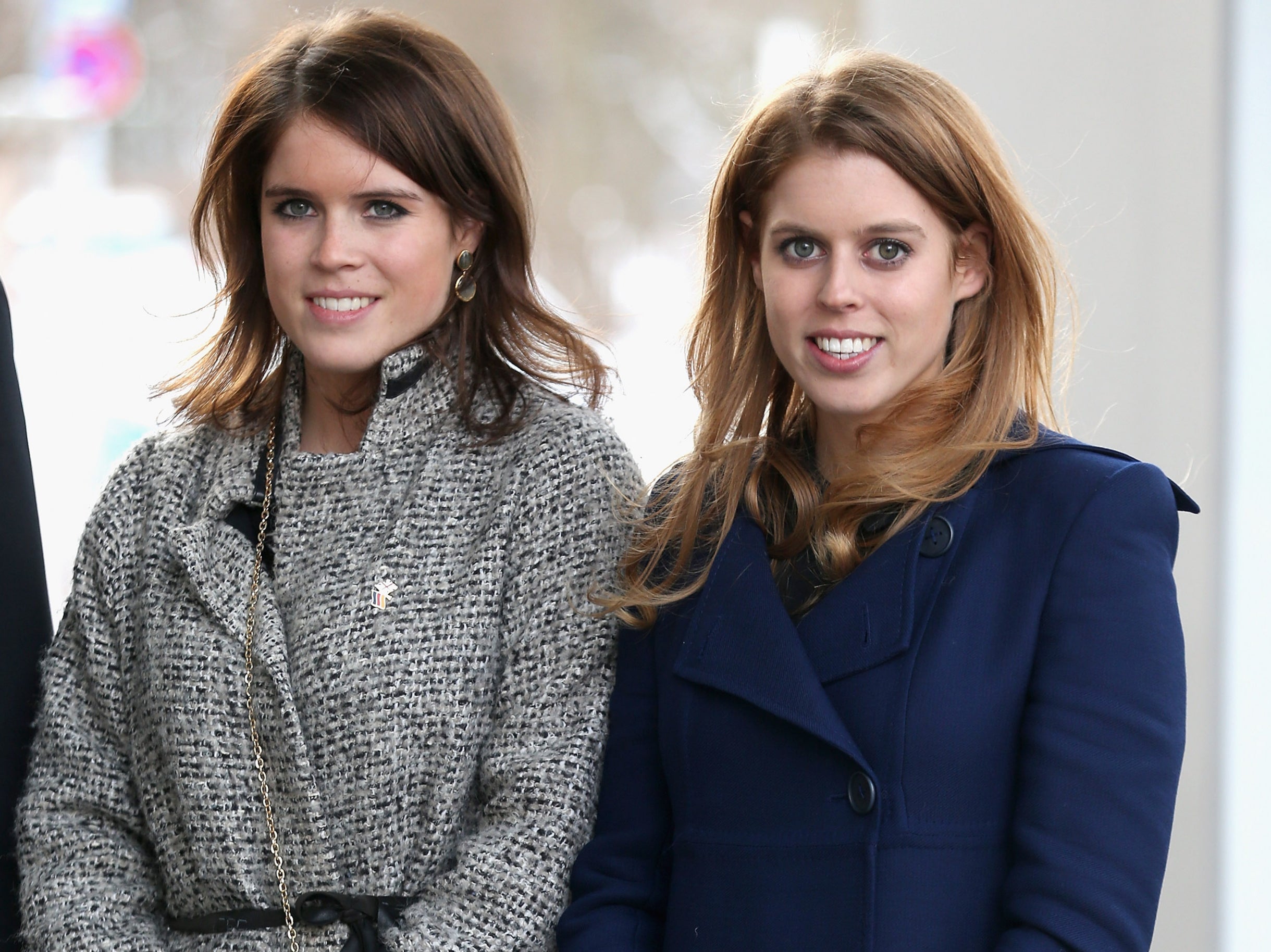 Princess Beatrice (R) and Princess Eugenie arrive to call on Minister David McAllister of Lower Saxony on January 18, 2013 in Hanover