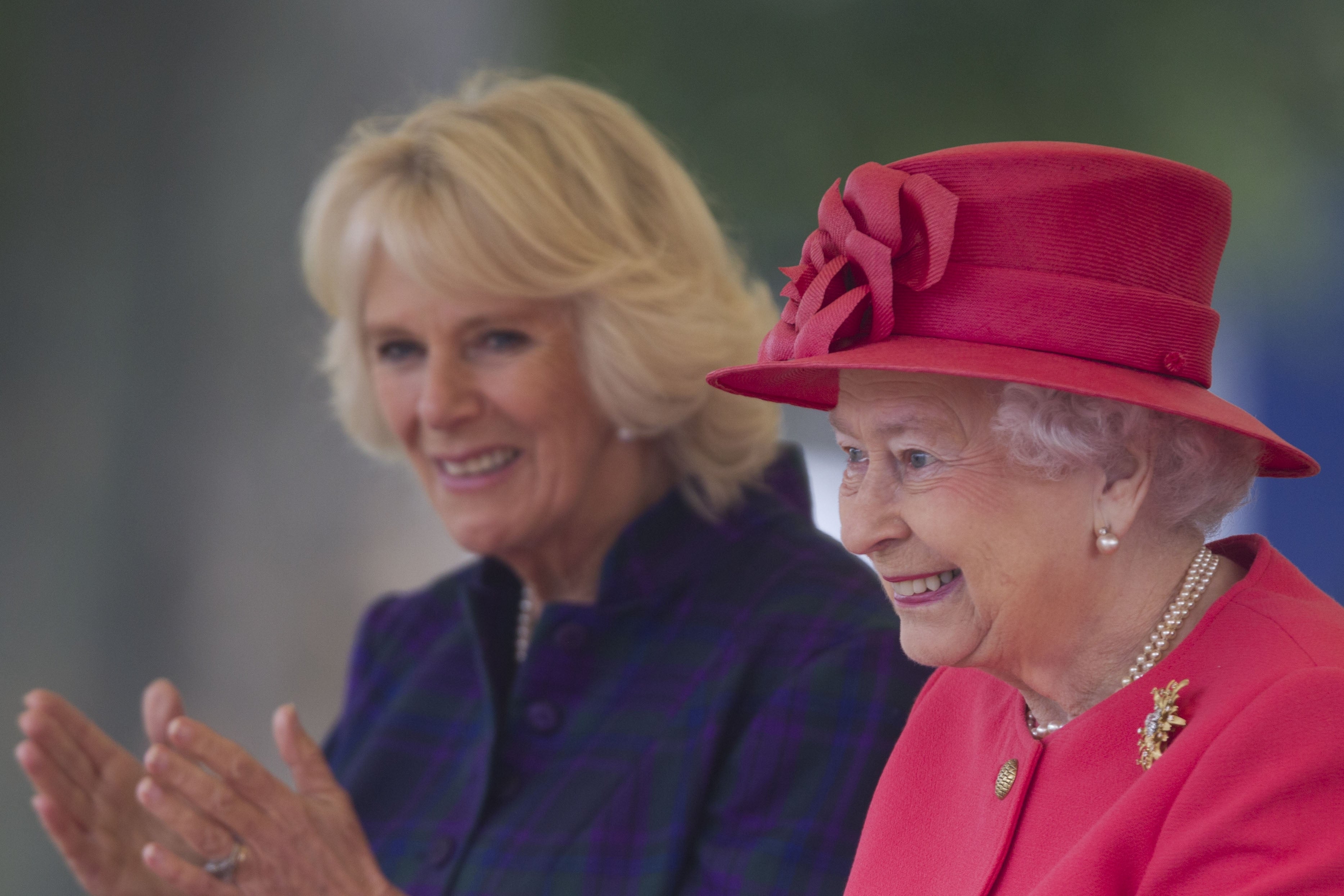 Camilla and the Queen on a visit to the Ebony Horse Club and Community Riding Centre in London (Heathcliff O’Malley/Daily Telegraph/PA)