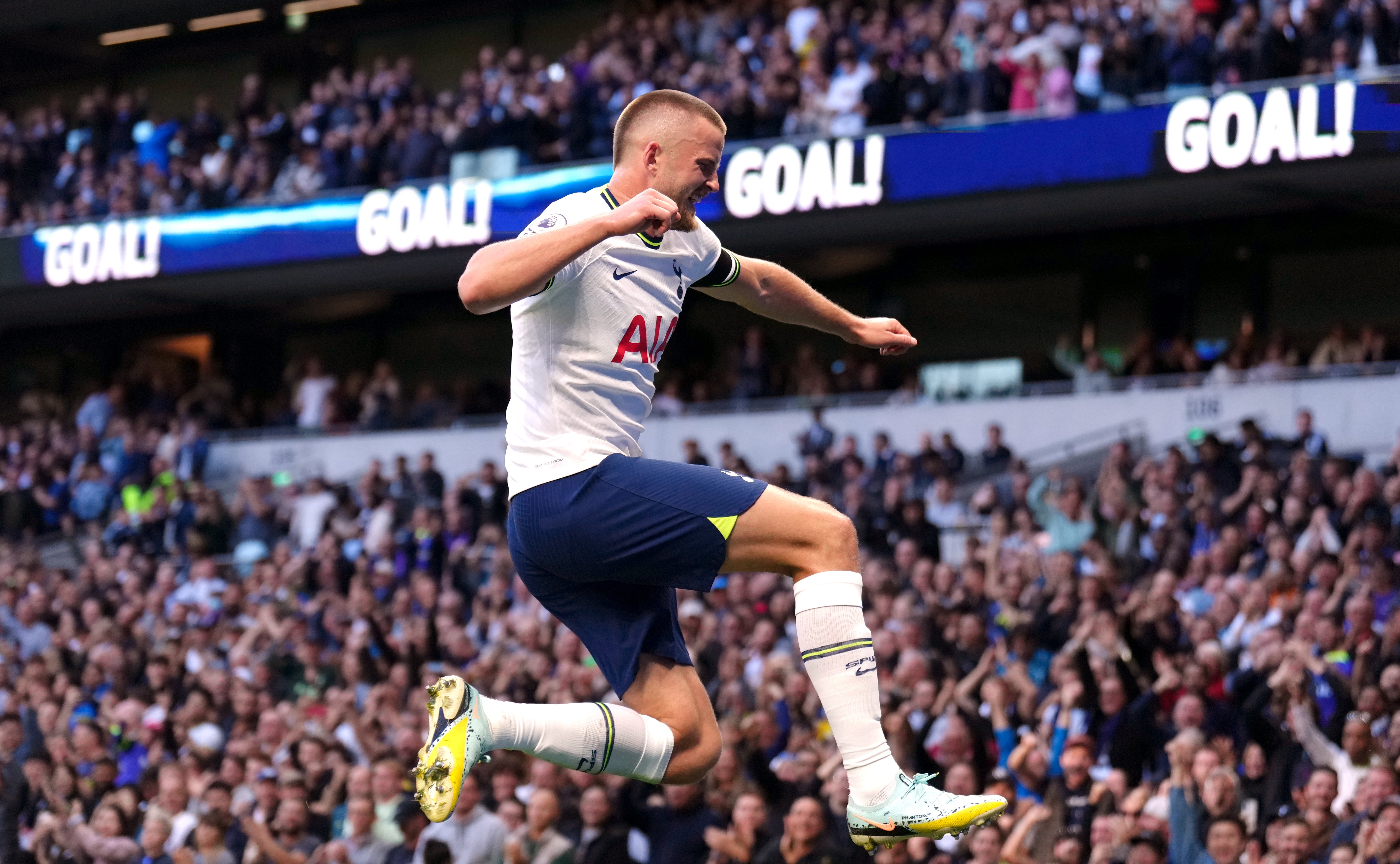 Eric Dier marked his England recall with a goal in Tottenham’s 6-2 win over Leicester (John Walton/PA)