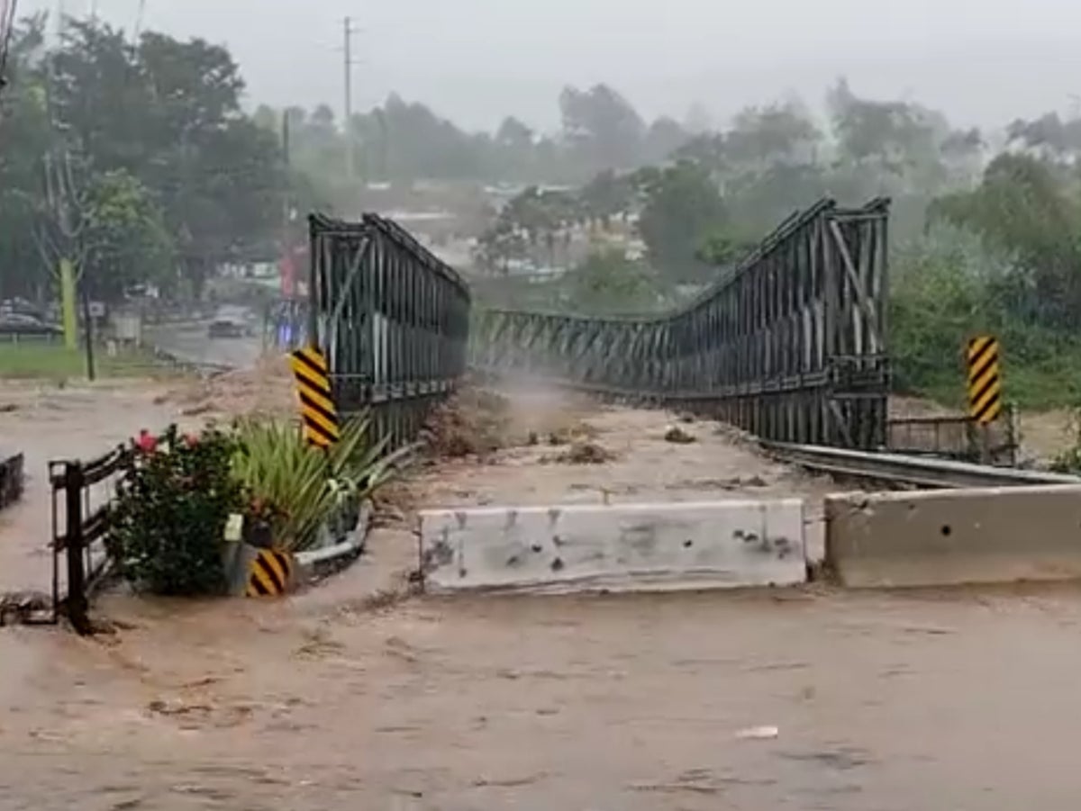 Puerto Rico: Video shows bridge being swept away as Hurricane Fiona brings flooding and 85mph winds