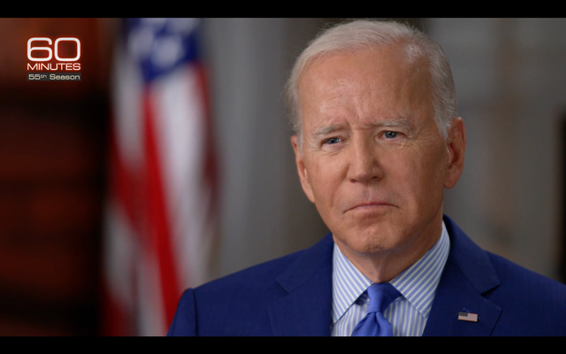 <p>President Joe Biden is shown during an interview with CBS News on 18 September 2022</p>