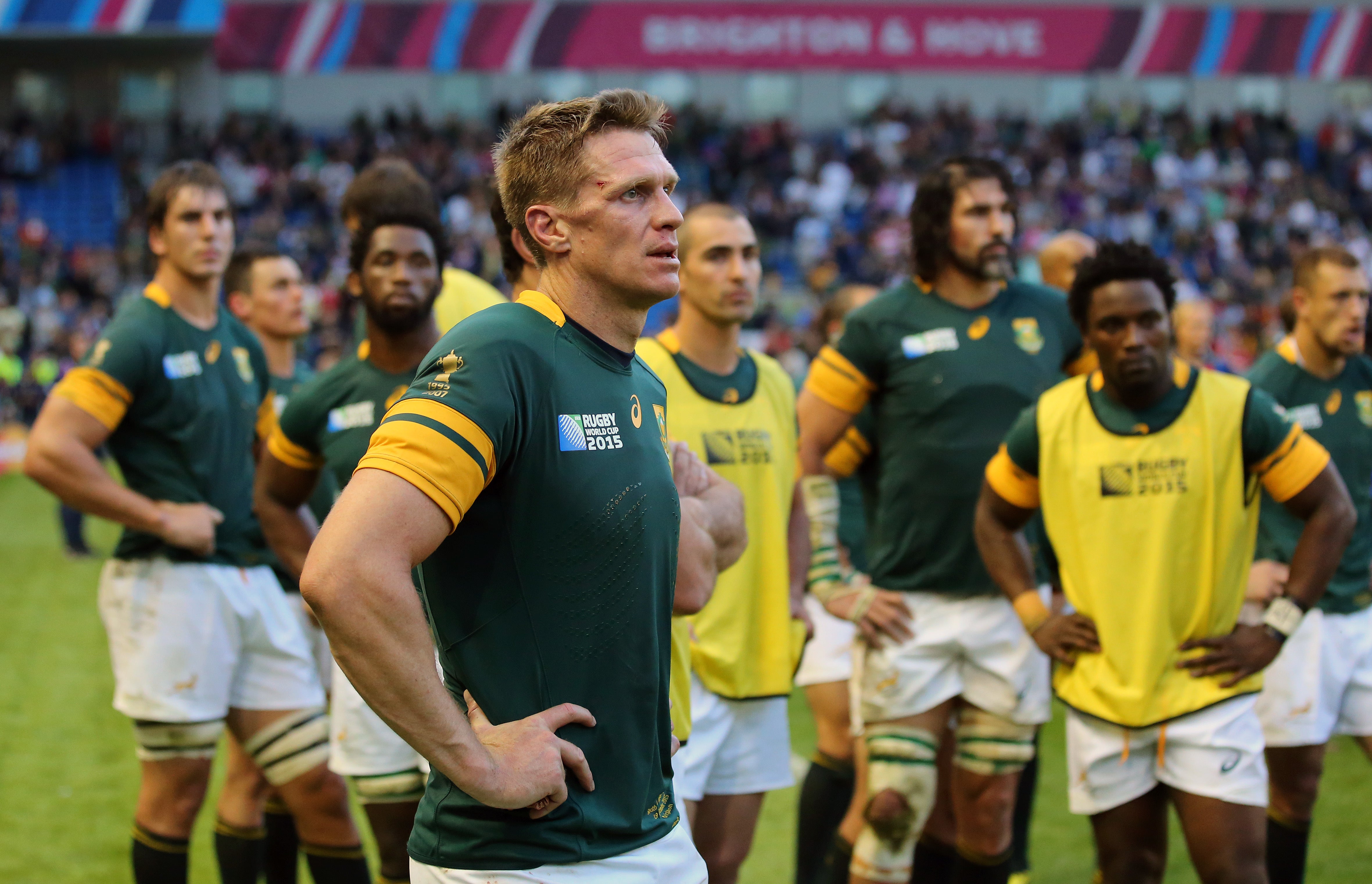 Two-time winners South Africa were left shell-shocked by their loss to Japan (Gareth Fuller/PA)